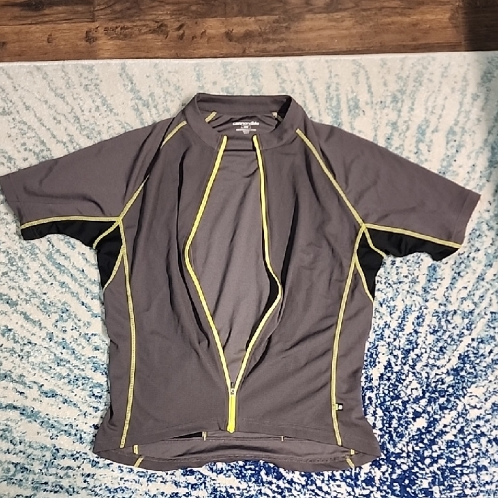 Men's Performance Cycling Jersey in Gray and Yellow